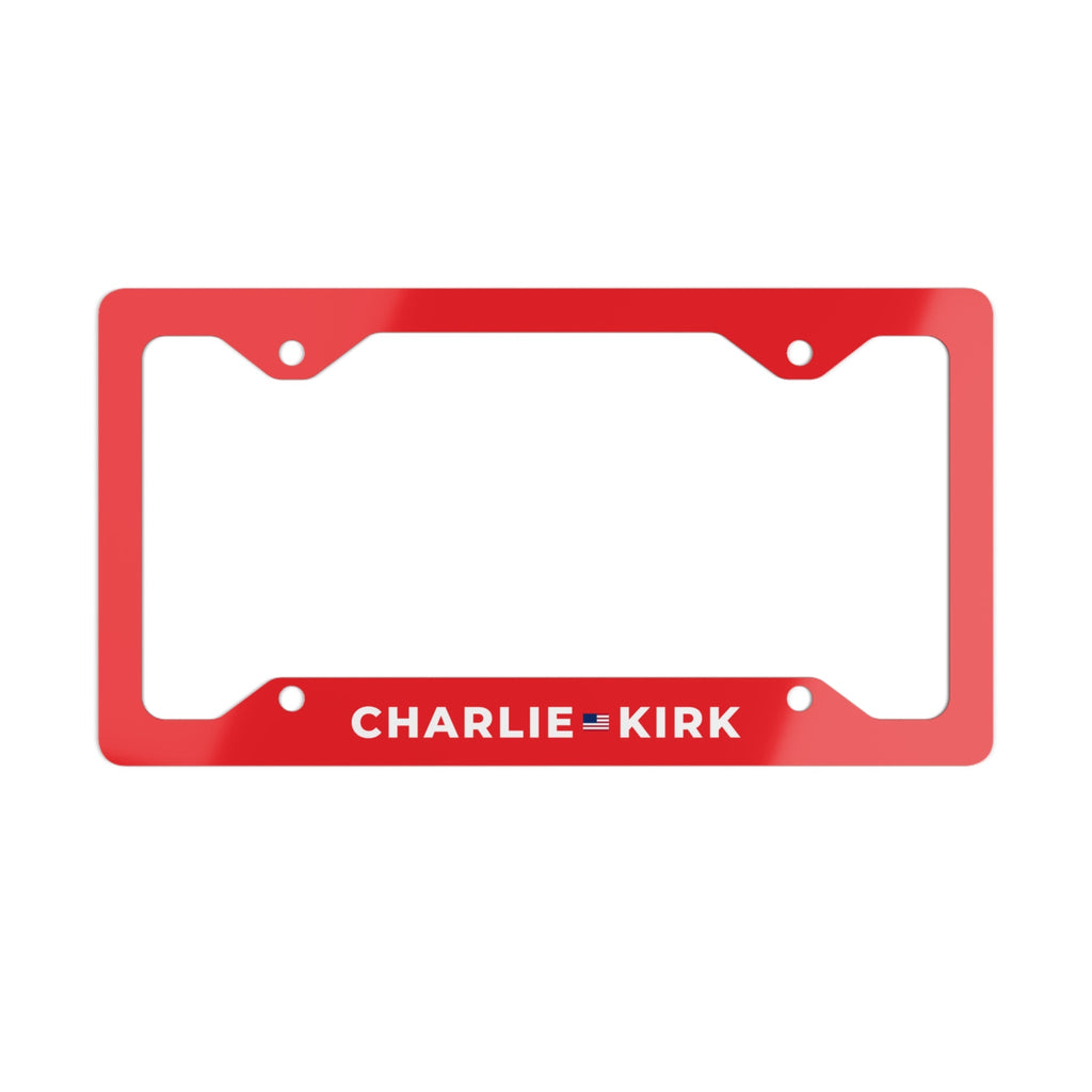 Charlie Kirk Metal License Plate Frame