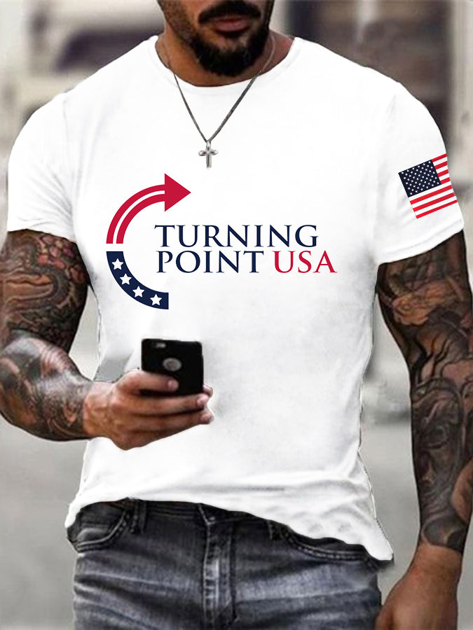 Men's Charlie Kirk Turning Point USA Trump Commemorative T-Shirt