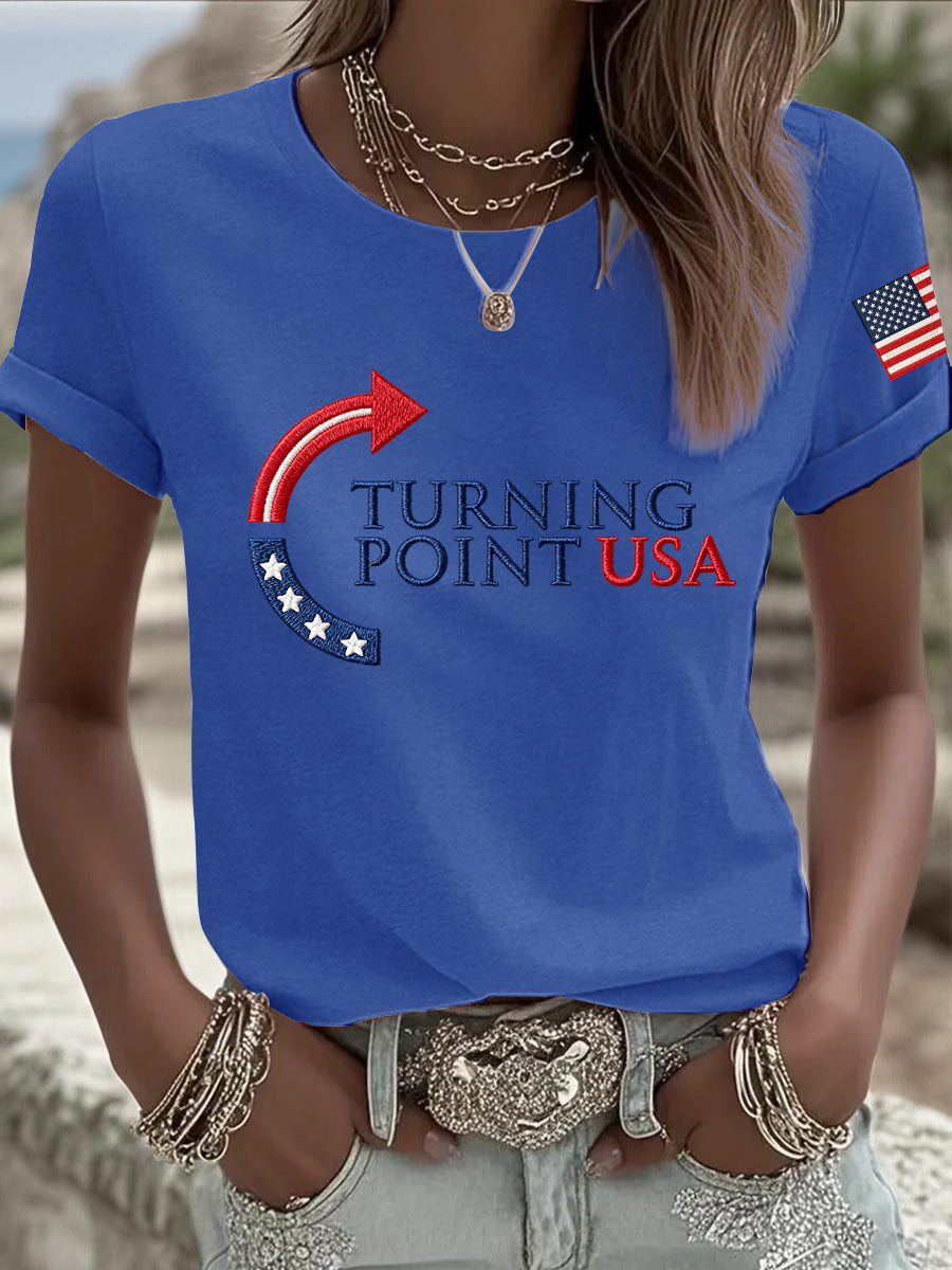 Women's Charlie Kirk Turning Point USA Trump Commemorative T-Shirt