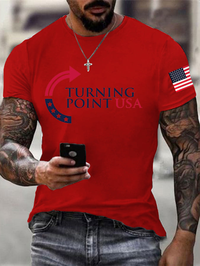 Men's Charlie Kirk Turning Point USA Trump Commemorative T-Shirt
