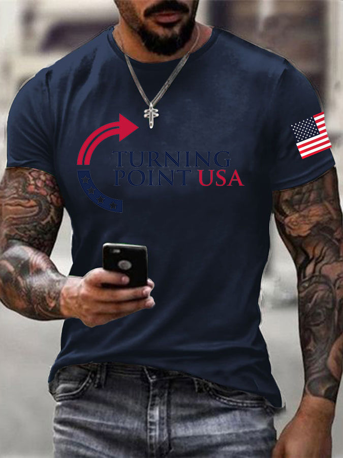 Men's Charlie Kirk Turning Point USA Trump Commemorative T-Shirt