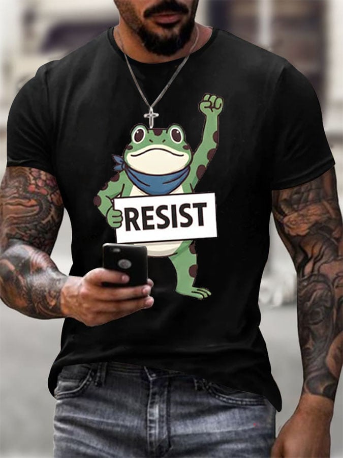 Men's FDT Portland Frog Protest Print T-Shirt