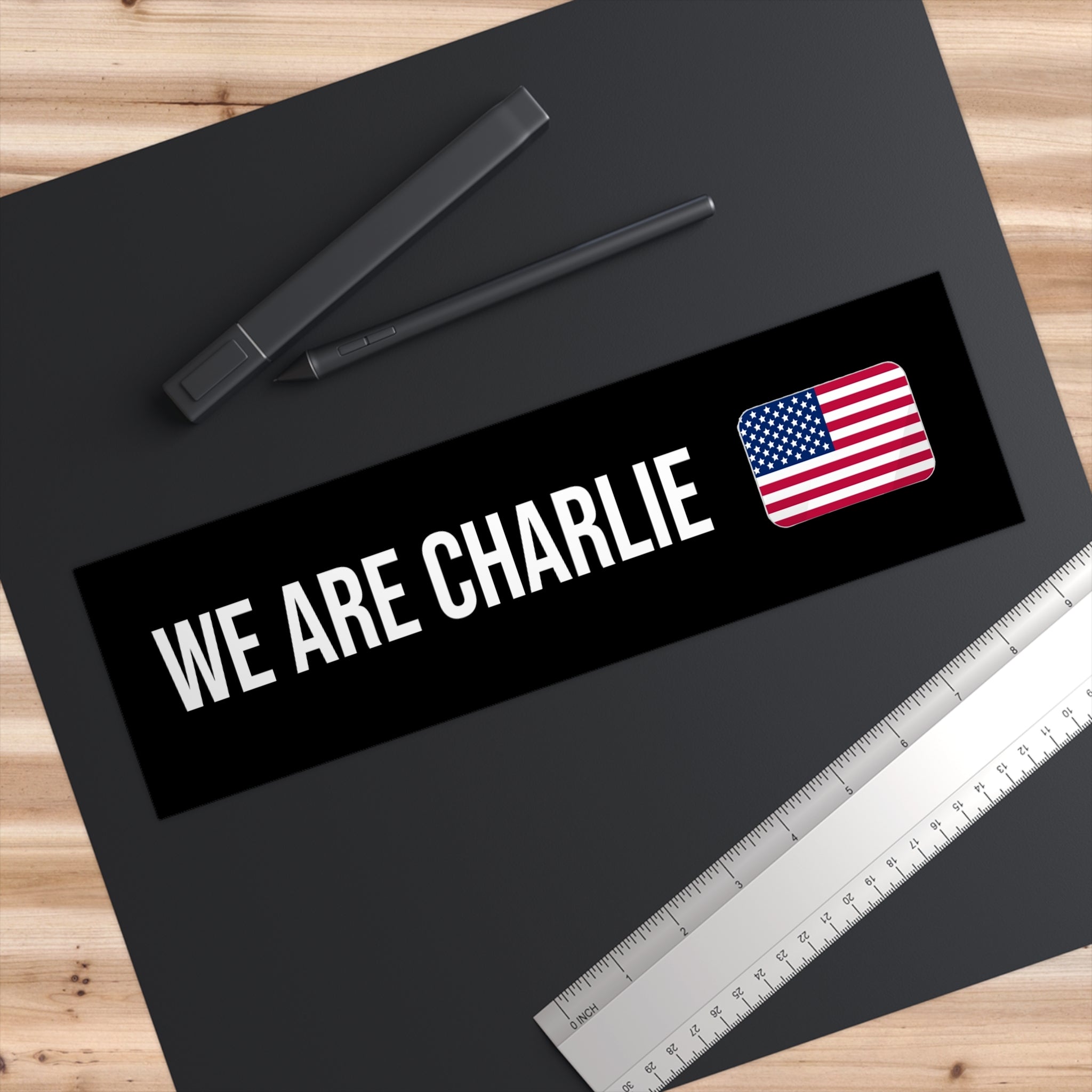 Bumper Sticker 'WE ARE CHARLIE' KIRK Black