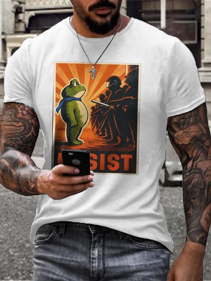 Men's Resist Frog Printed T-shirt