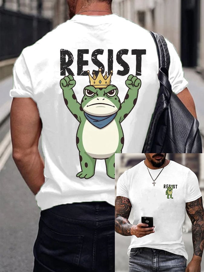 Men's  Resist Frog Printed Casual T-shirt