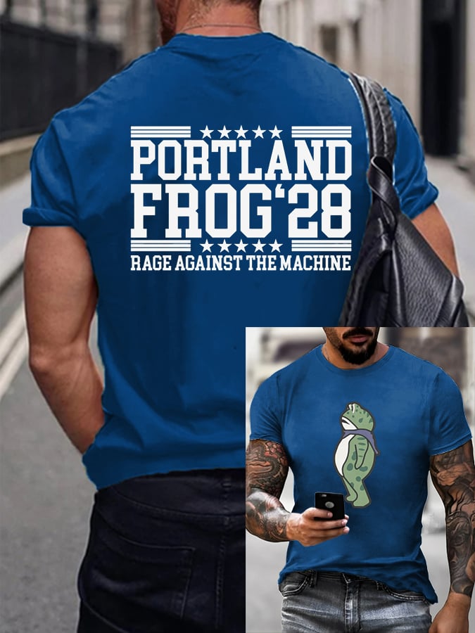Men's FDT Portland Frog Protest Rage Against The Machine Print T-Shirt