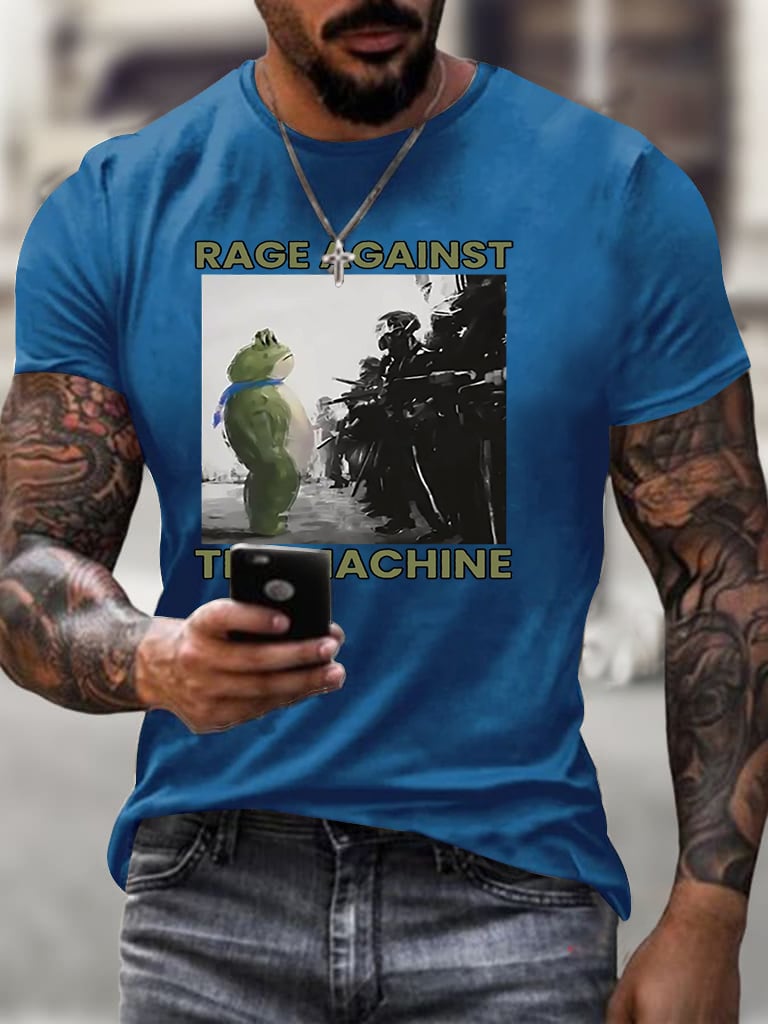 Men's  Resist Frog Printed Casual T-shirt