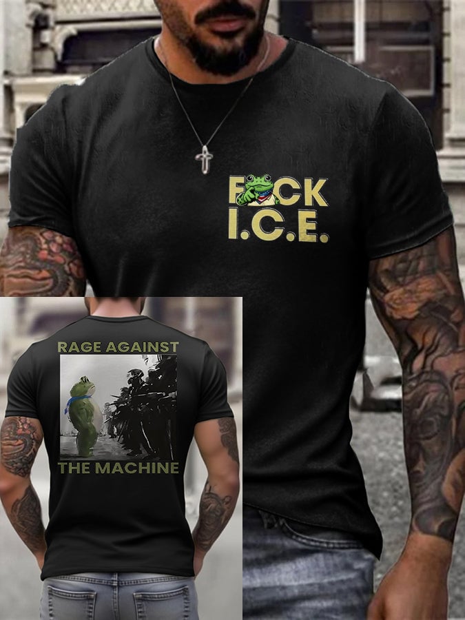 Men's Frog Against The Machine Printed T-shirt