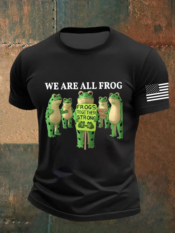 Men's FDT WE ARE ALL FROG FROGS TOGETHER STRONG Print T-shirt