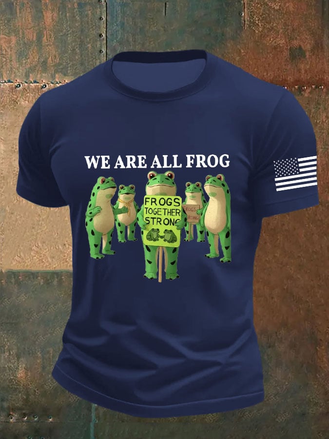 Men's FDT WE ARE ALL FROG FROGS TOGETHER STRONG Print T-shirt