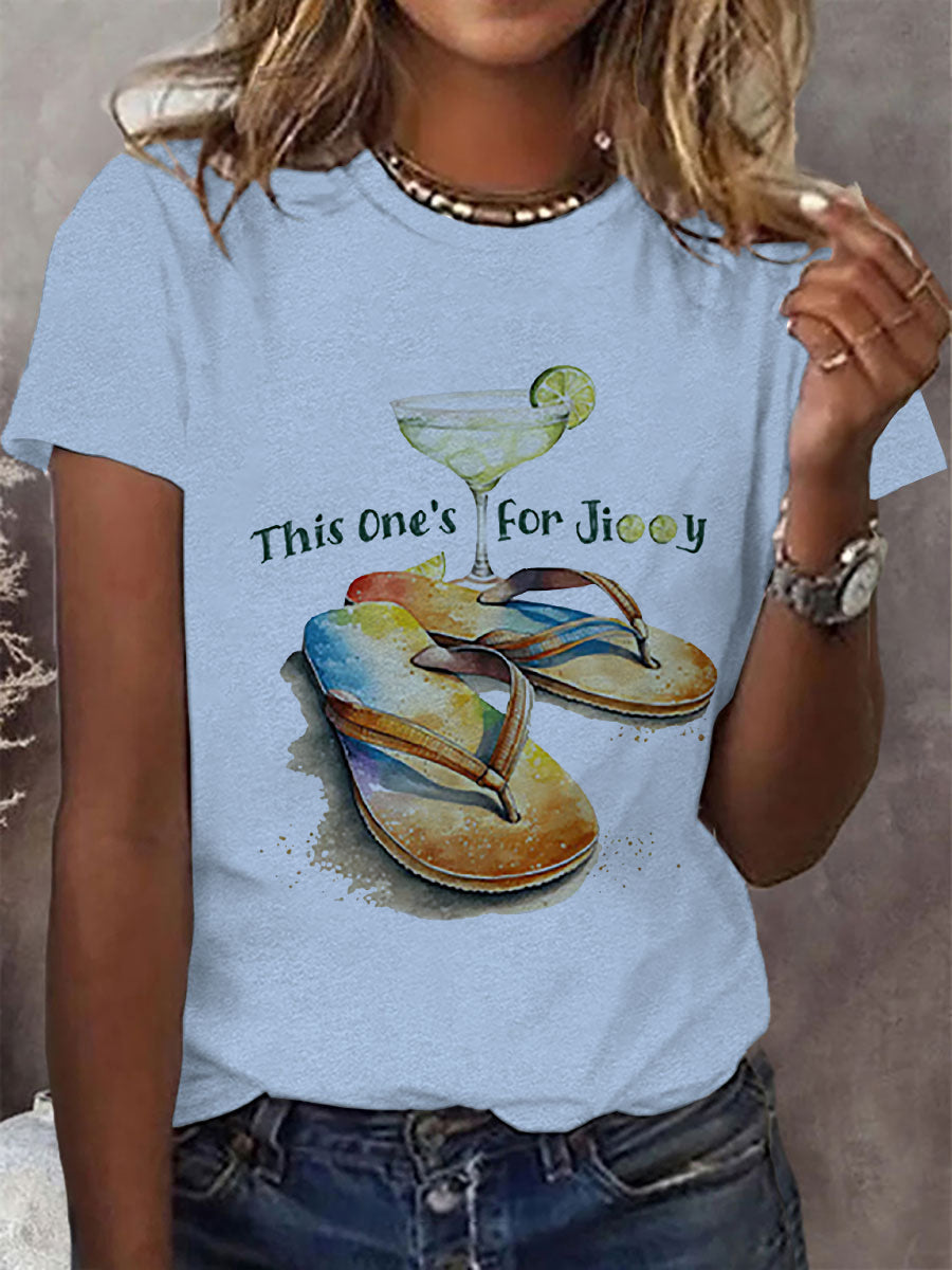 Women's Retro This One'S For Jimmy Print T-Shirt