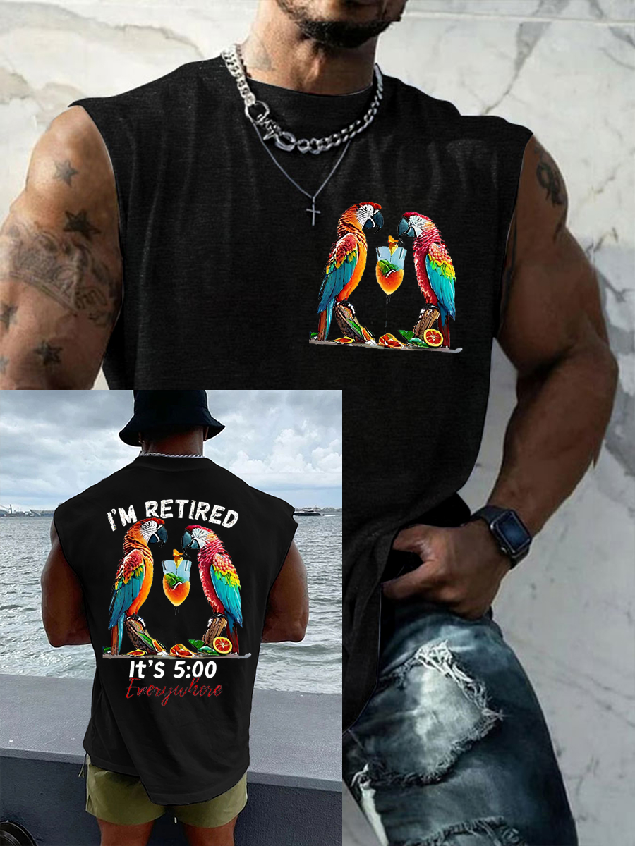 Men's It‘s 5 O'clock Everywhere Print Casual Vest