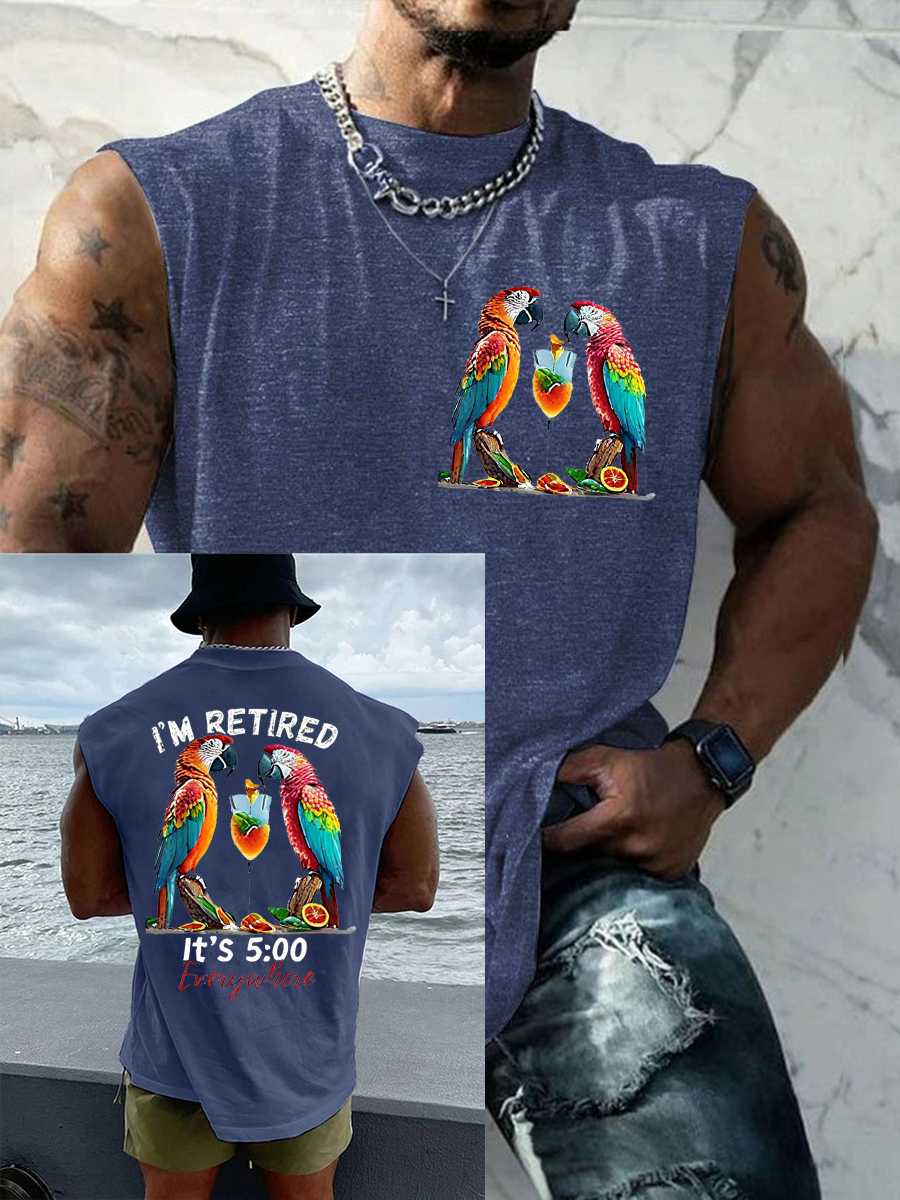 Men's It‘s 5 O'clock Everywhere Print Casual Vest