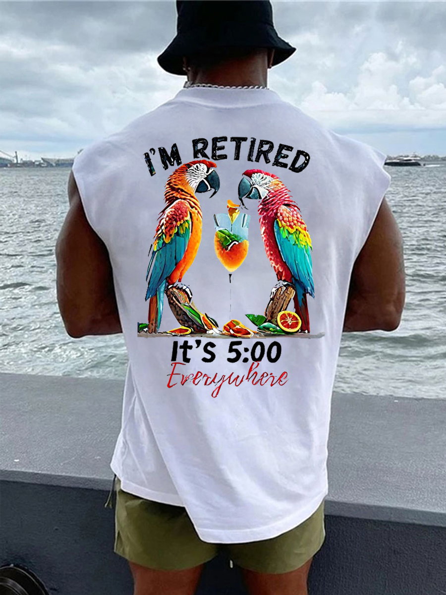 Men's It‘s 5 O'clock Everywhere Print Casual Vest