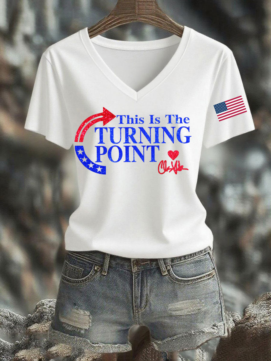 Women's This Is The Turning Point Printed T-shirt