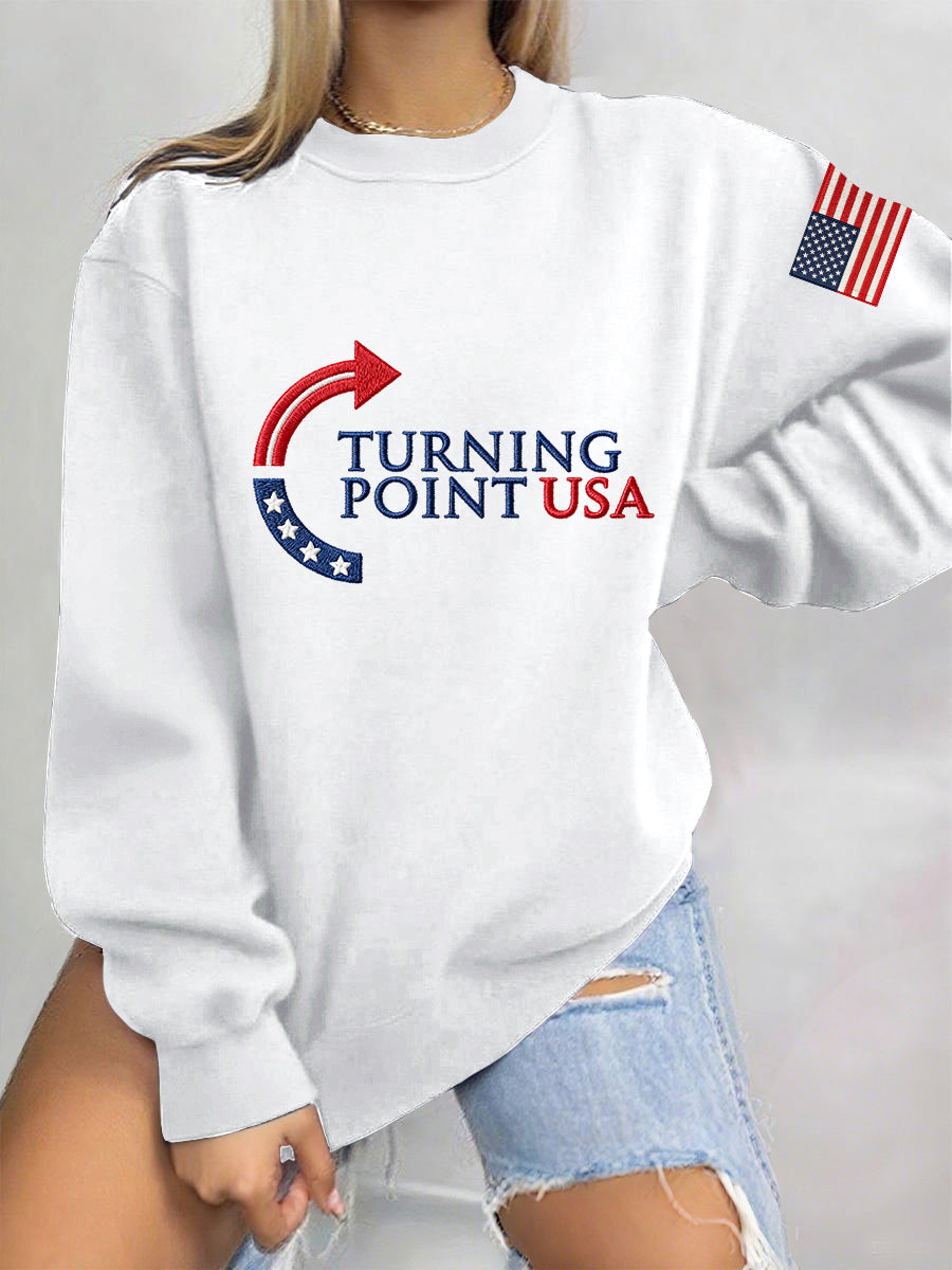 Women's Charlie Kirk Turning Point USA Trump Commemorative Regular Sweatshirt