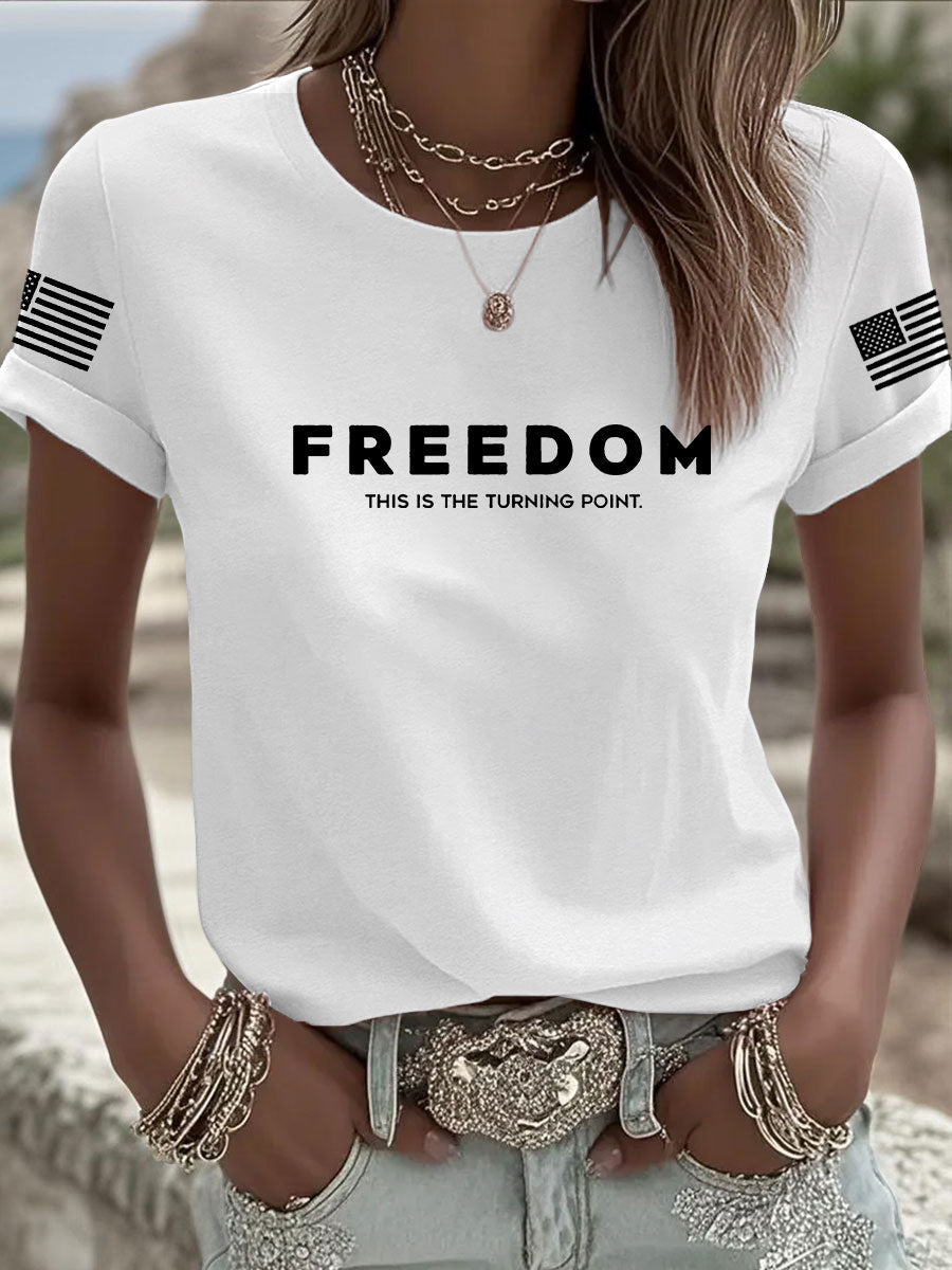 Women's Freedom Is Not Free This is the Turning Point R.I.P Charlie Kirk Short Sleeve T-shirt