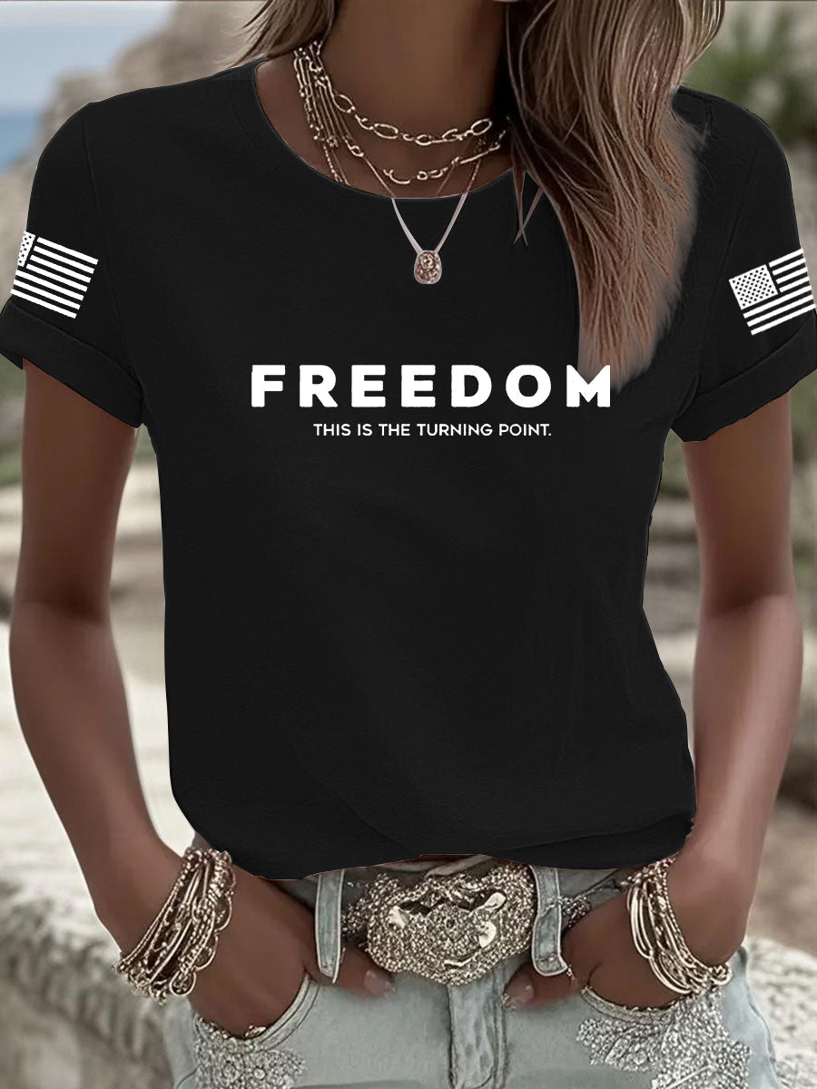 Women's Freedom Is Not Free This is the Turning Point R.I.P Charlie Kirk Short Sleeve T-shirt