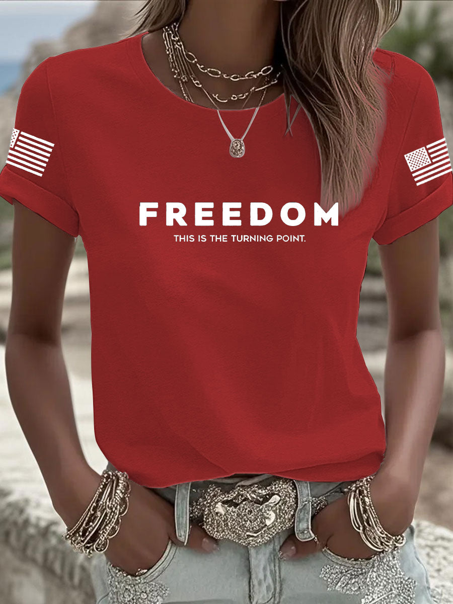 Women's Freedom Is Not Free This is the Turning Point R.I.P Charlie Kirk Short Sleeve T-shirt