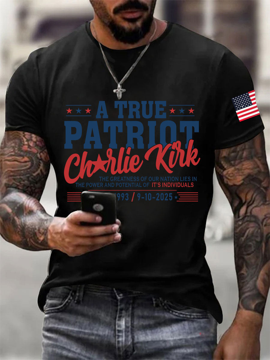 Men's A True Patriot Printed Casual T-Shirt
