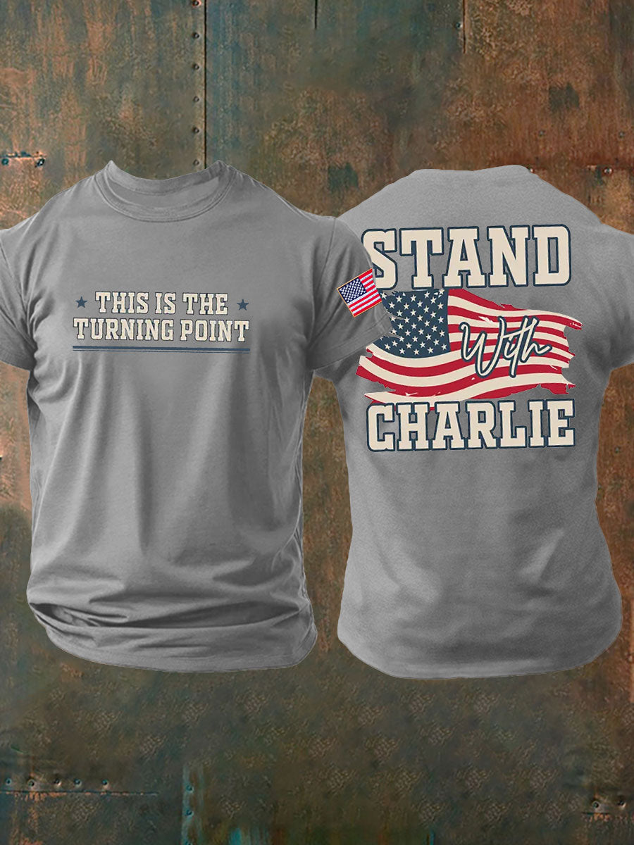 Men's Turning Point Printed imitation cotton short-sleeved T-shirt