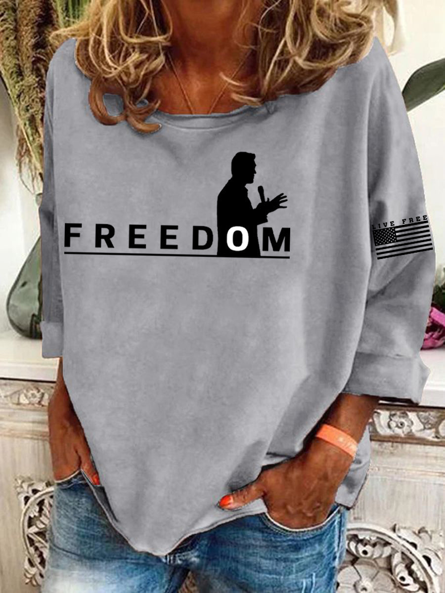 Women's Freedom Live Free Print Sweatshirt