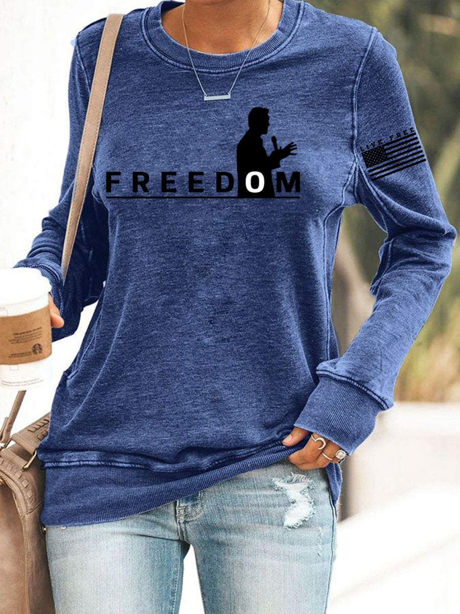 Women's Freedom Live Free Print Sweatshirt