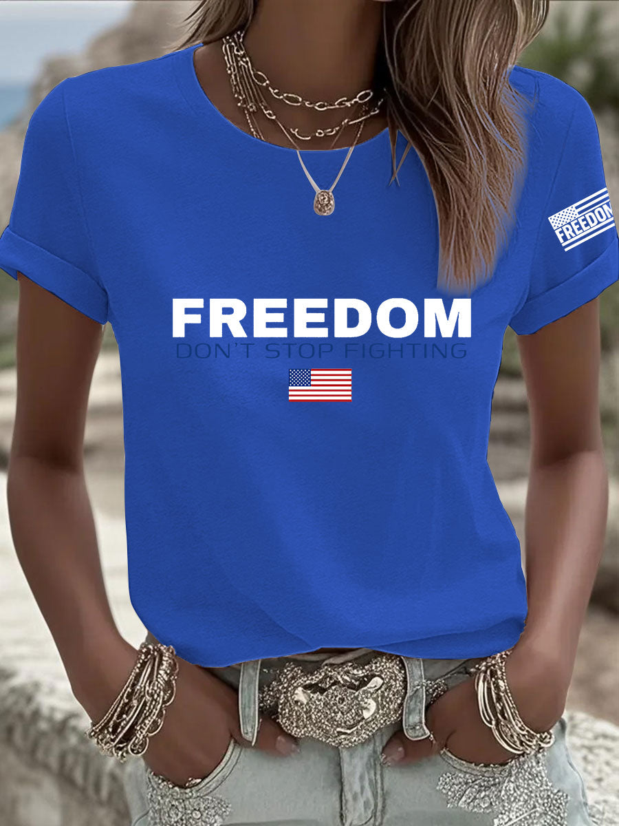 Women's Freedom Don't s Top Fighting R.I.P Charlie Kirk Tee