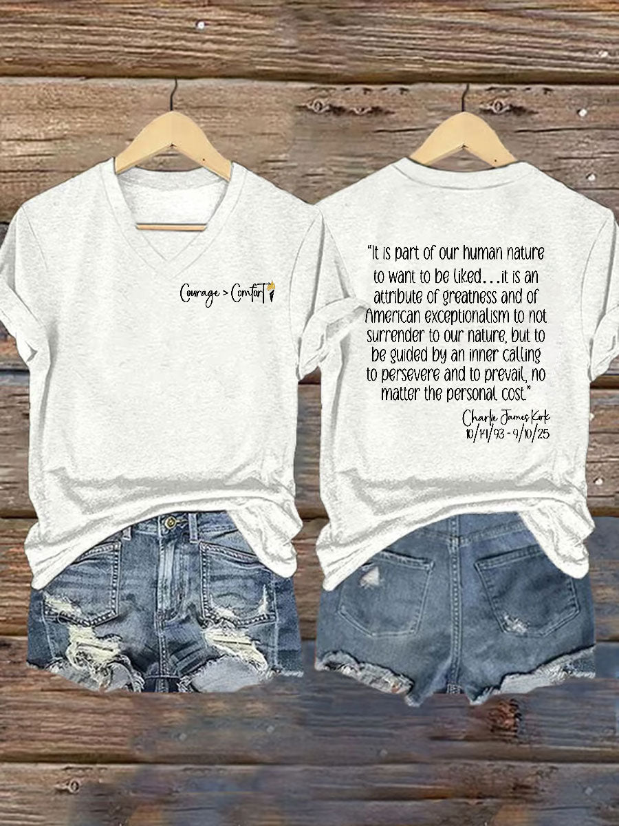 Women's Charlie Kirk Iron On Short Sleeve T-Shirt