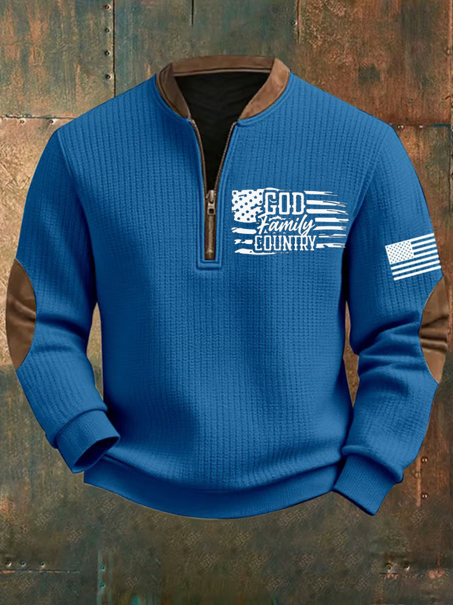 Men's God Family Country Printed Sweatshirt