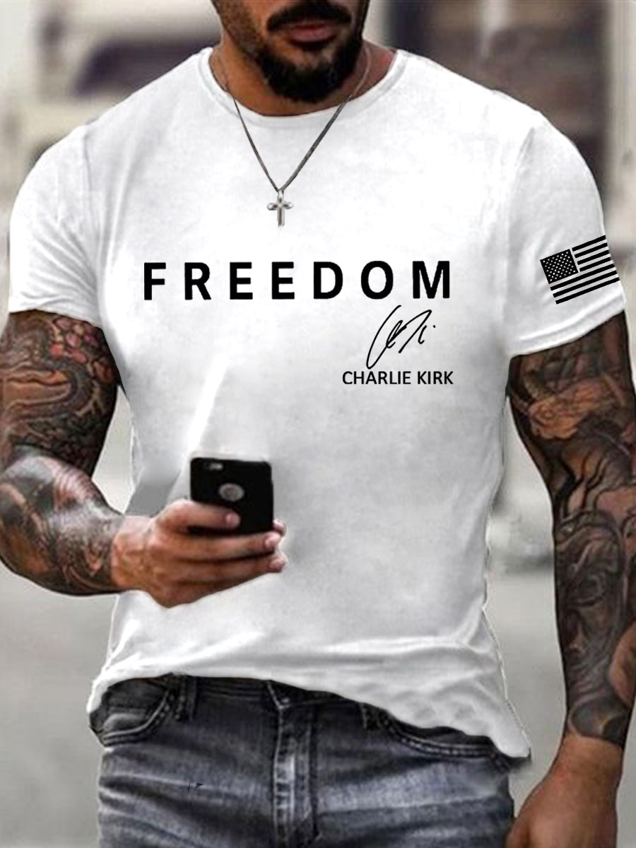 Men's Freedom Is Not Free R.I.P Charlie Kirk Short Sleeve T-shirt