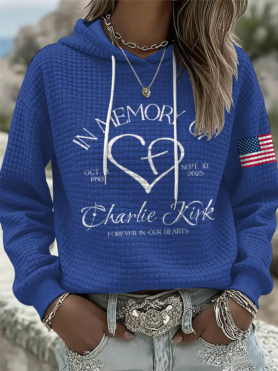 Women's Patriotic Charlie Kirk Memorial Shirt Long Sleeve Top