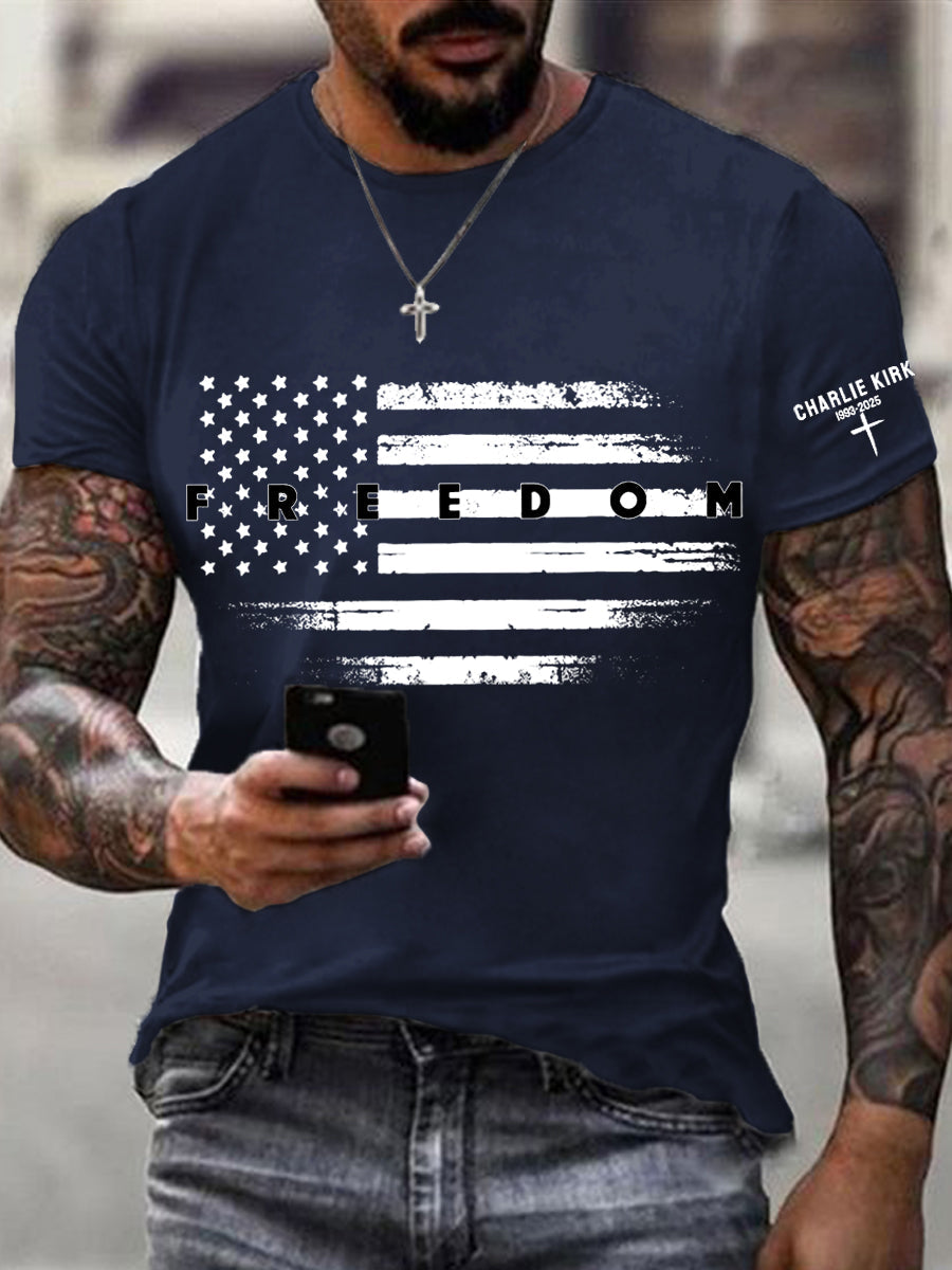 Men's Freedom USA Flag Print Tee