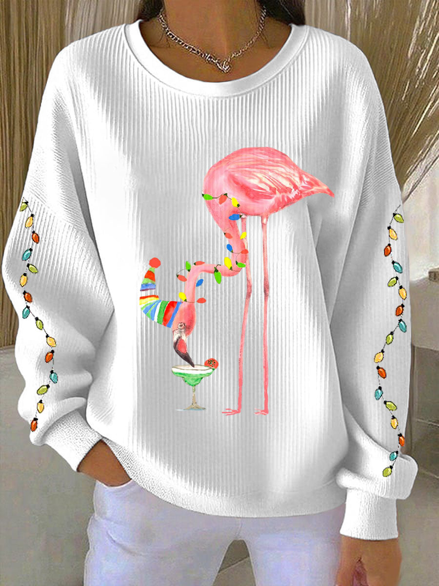 Women's Casual Christmas Flame Bird Sweatshirt