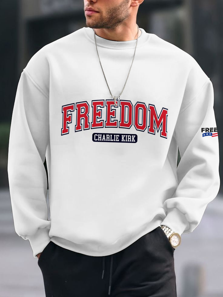 Men's Charlie Kirk Freedom printed Long Sleeved Sweatshirt