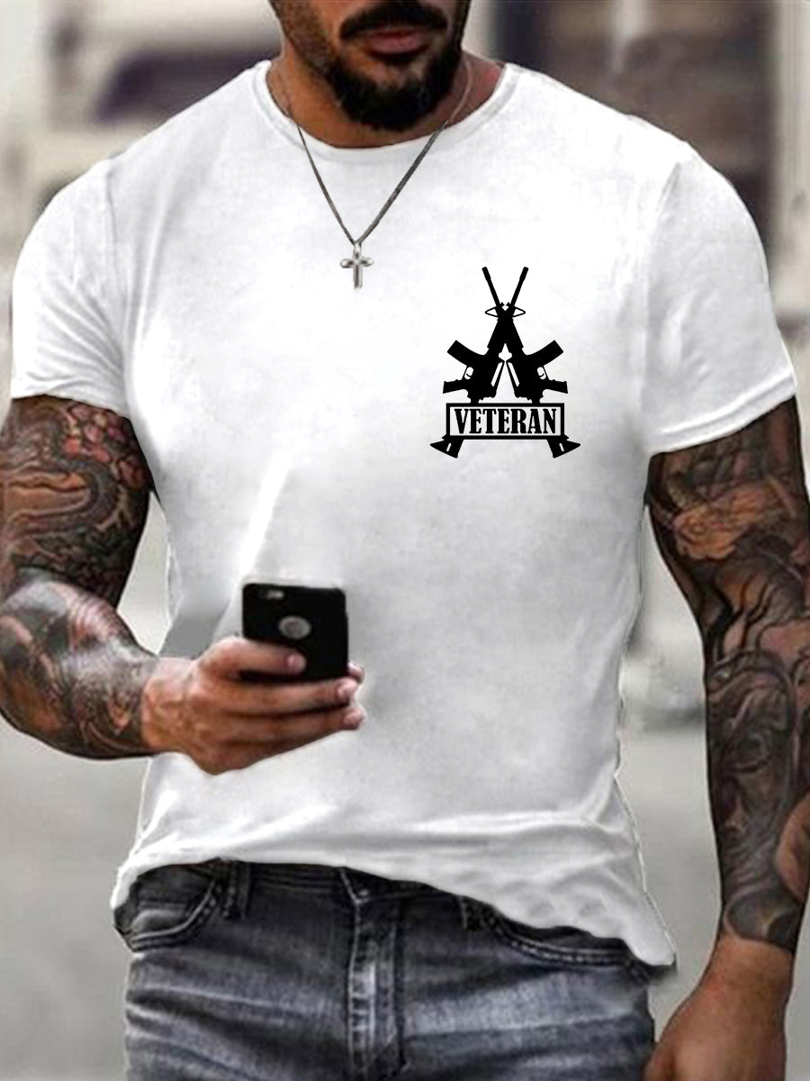 Men's Honor & Remember USA Veterans USA Flag Print Tee