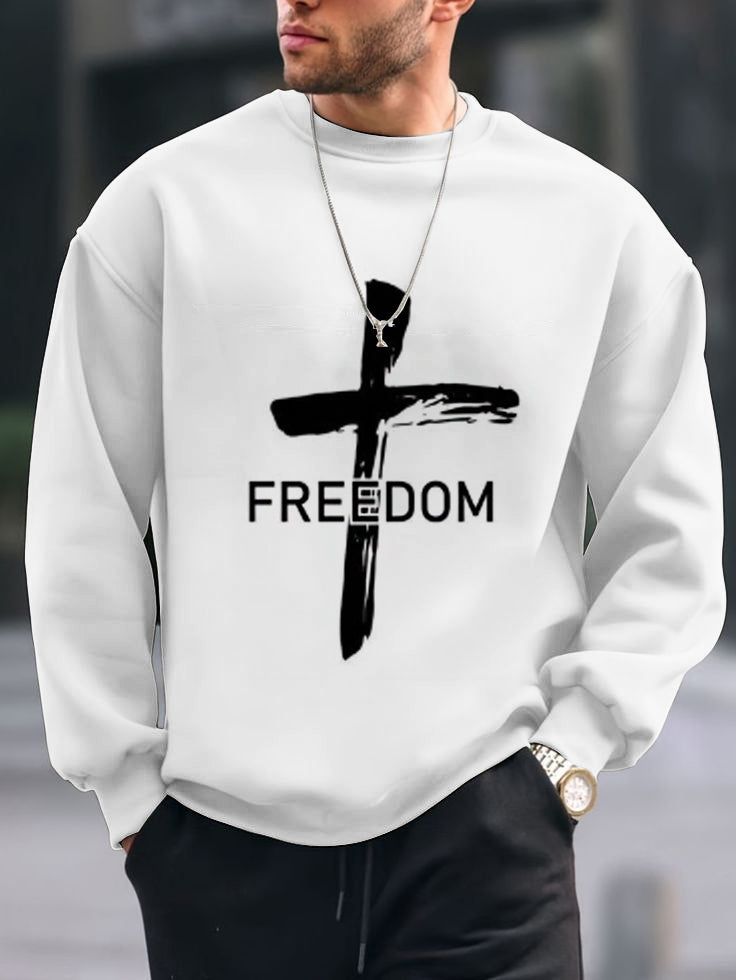 Men's Charlie Kirk Freedom Printed Round Neck Long Sleeved Sweatshirt